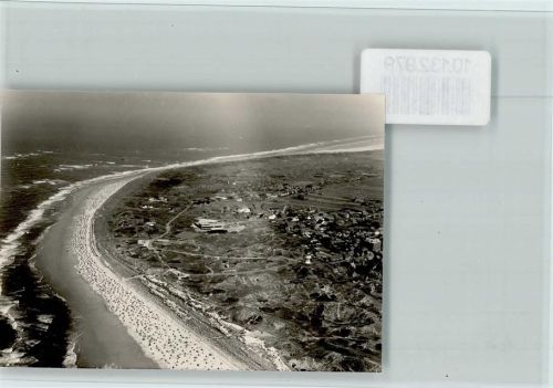 Langeoog Luftaufnahme Strand und Ort Foto montiert auf Karton