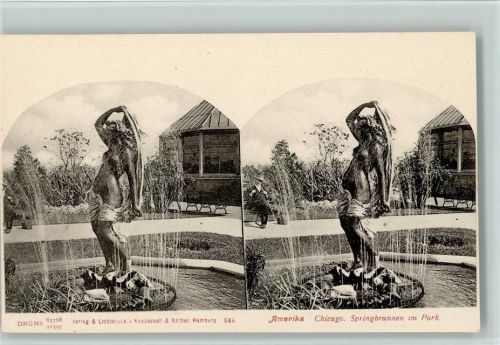 Chicago um 1900 - Springbrunnen im Park, Knackstedt & Näther Nr. 546 , sehr gute Erhaltung AK