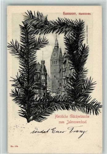Hannover 1904 Marktkirche Tannenzweige