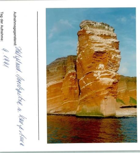 Helgoland Nordspitze und Lange Anna Foto montiert auf Karton