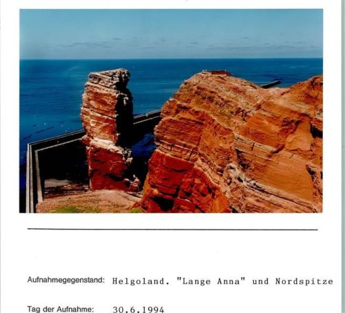 Helgoland Lange Anna und Nordspitze Foto montiert auf Karton