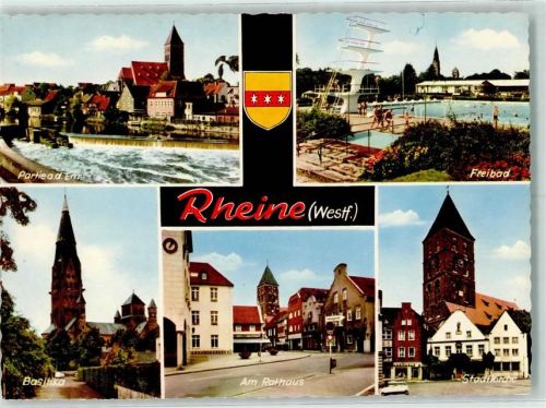 Rheine Partie an der Ems Freibad Sprungturm Basilika Am Rathaus Stadtkirche