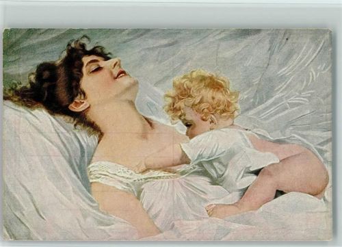 Verlag L & P 2758 - sign Mutter und Baby - A. Schwarz - Wach auf Mama - sehr gute Erhaltung AK