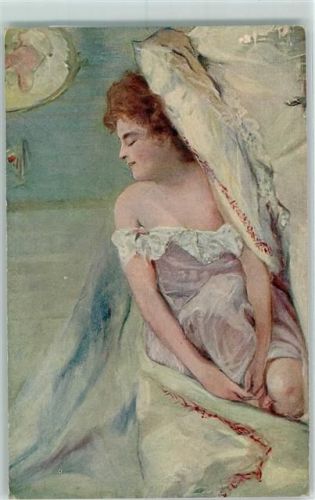 sign Ernst Fischer - der Traum - Frau in Unterwäsche AK