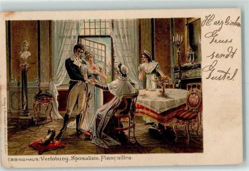 1902 Ebbinghaus: Verlobung Sposalizio Fiancailles Dienstmädchen
