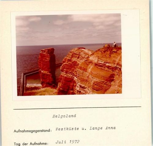 Helgoland Westküste und Lange Anna Foto montiert auf Karton