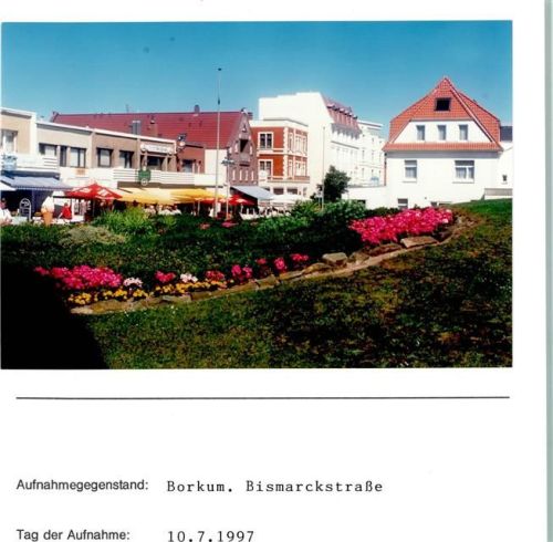 Borkum Bismarckstraße Foto montiert auf Karton