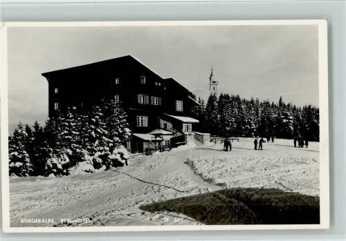 Bürgeralpe Berghotel Winteraufnahme Hüttenstempe