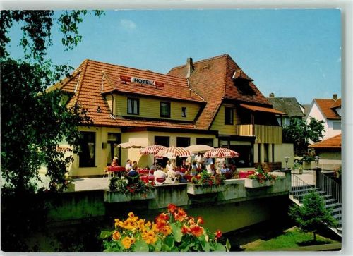 Beiseförth Hotel Gasthaus Park-Café Rückseite mit Abschürfungen bzw Kleberesten