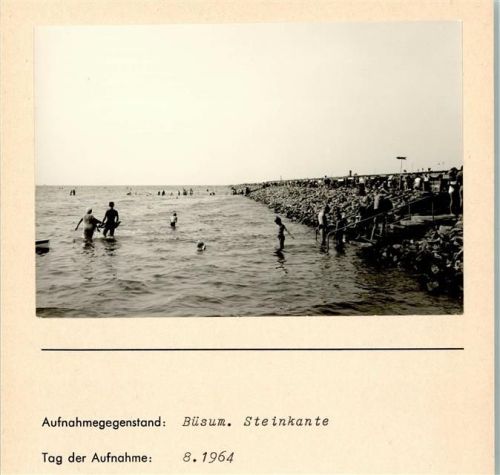 Büsum Steinkante Foto montiert auf Karton