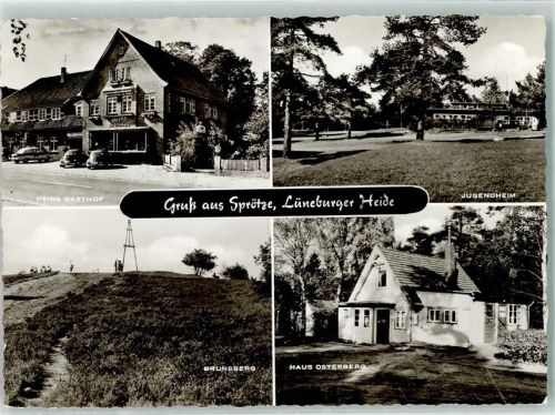 Sprötze Rückseite mit Abschürfungen und Kleberesten Heins Gasthof Jugendheim Brunsberg Haus Osterberg