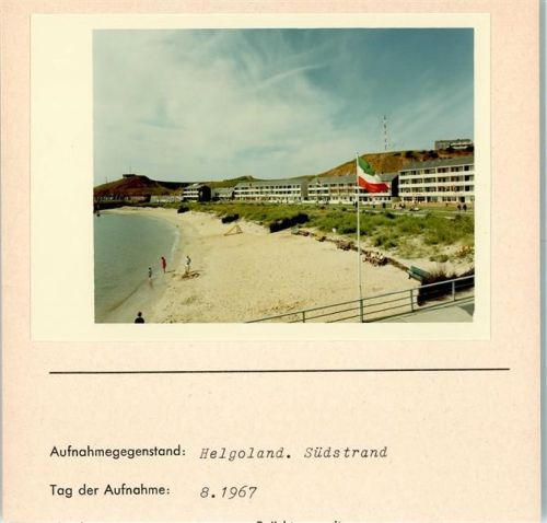 Helgoland Südstrand Foto montiert auf Karton