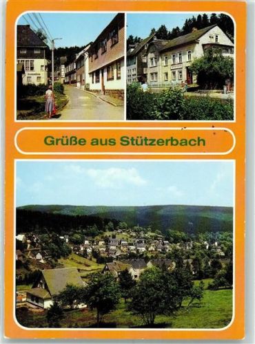 Stützerbach Bergstraße Gasthaus Eintracht Rückseite mit Abschürfungen bzw Kleberesten