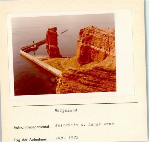 Helgoland Westküste und Lange Anna Foto montiert auf Karton