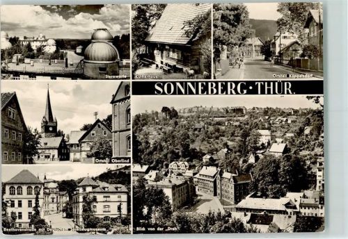 96515 O6400 Sonneberg , Thür - Rückseite mit Abschürfungen bzw Kleberesten Sternwarte Lutherhaus