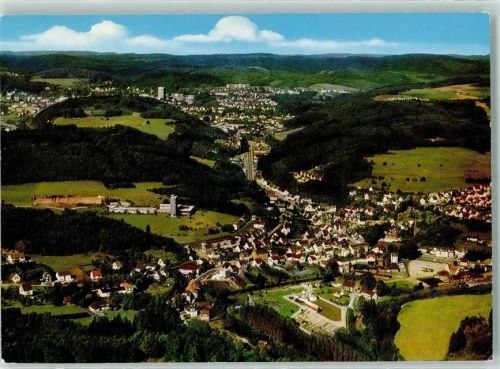 Gummersbach Fliegeraufnahme Rückseite mit Abschürfungen bzw Kleberesten