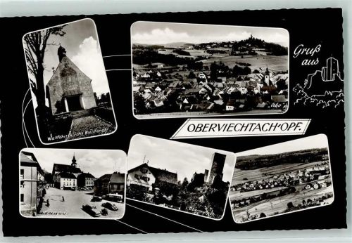 Oberviechtach Rückseite mit Abschürfungen und Kleberesten Wallfahrtskirche Bleichanger Marktplatz Obermurach Siedlung