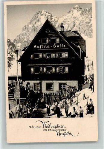 Austriahütte Winteraufnahme Skifahrer