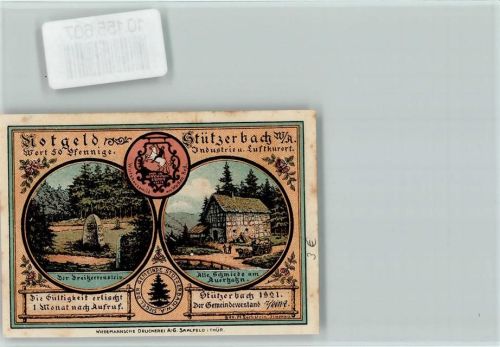 Stützerbach Notgeld - Alte Schmiede am Auerhahn AK