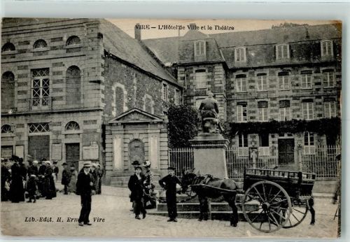 Vire 1921 Hotel de Ville et le Theater, Eselskarren AK