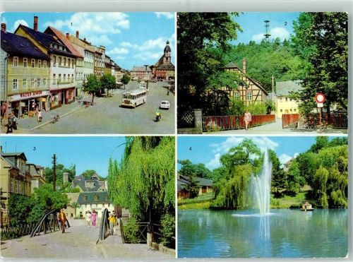 Schmölln Rückseite mit Abschürfungen bzw Kleberesten Marktplatz Brauereiteich