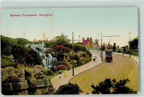 1909 - Promenade, Ramsgate, Streetcar AK