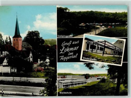 Lohmar Kirchpartie Campingplatz Kindergarten Waldschule Rückseite mit Abschürfungen bzw Kleberesten