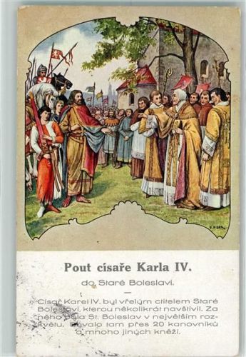 Prag 1928 Pout cisare Karla IV do Stare Boleslavi AK