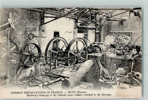 Roye Fabrik zerstört WK I