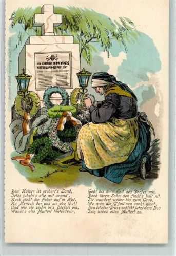 1905 Patriotik Mutter am Grab Vaterland Gefallen Verlag Ottmar Zieher AK