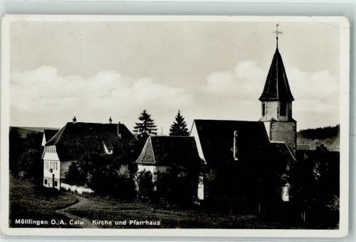 Möttlingen Kirche und Pfarrhaus Landpost Möttlingen