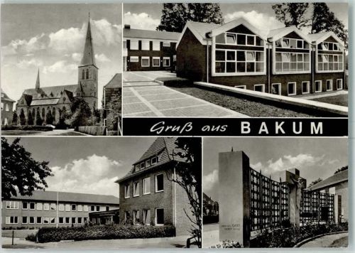 Bakum Rückseite mit Abschürfungen bzw Kleberesten Kirche Kreuz