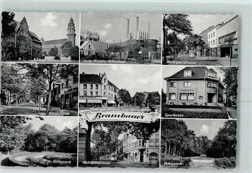 Brambauer Rückseite mit Abschürfungen bzw Kleberesten Kath. Kirche Schule Zeche Waltroperstrasse Königsheide Sparkasse Volkspark