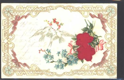 1904 Prägedruck Rosen AK