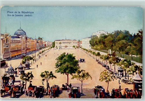 Rio de Janeiro 1920 Place de Republique AK