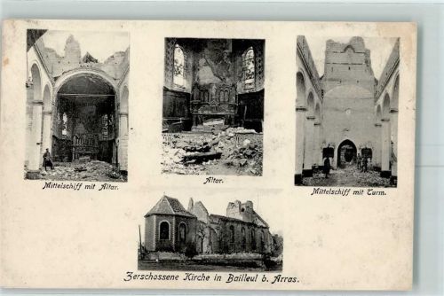 61160 Bailleul 1915 - Kirche Feldpost WK I