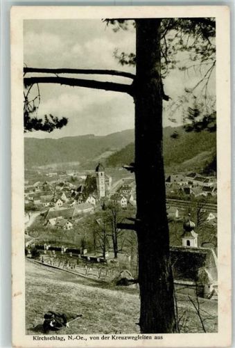 2853 Kirchschlag in der Buckligen Welt 1914 - Kirchen Tal Mann von Kreuzwegleiten Feldpost