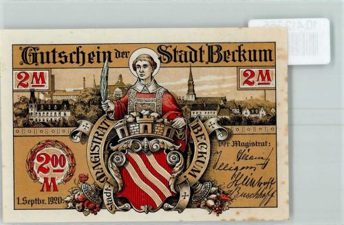 Beckum Notgeld Künstliche Raths-Sionnenuhr