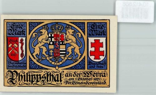 Philippsthal Notgeld Justitia Ortsdiener