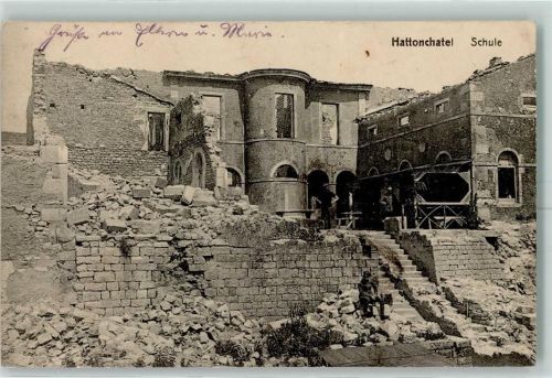 Vigneulles-les-Hattonchatel 1917 Feldpost WK I zerstörte Schule