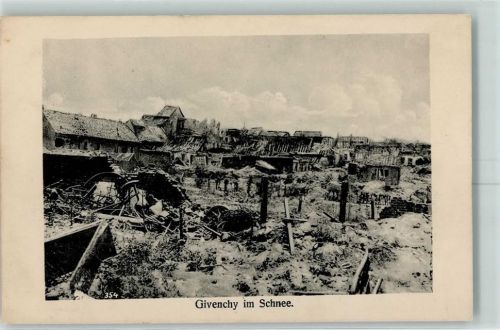Givenchy-les-la-Bassee Feldpost WK I zerstörte Gebäude