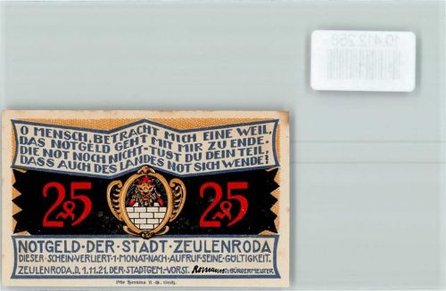 Zeulenroda Notgeld