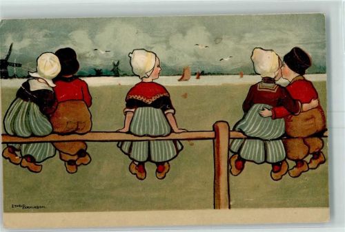 Verlag Dondorf 210 Hollandkinder Tracht Küsse AK