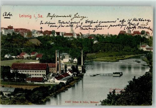Leisnig 1911 Schwimmbad im Fluss