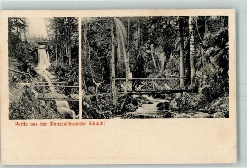 Menzenschwand Menzenschwander Schlucht Holzbrücken Gebirgsbach Hotelstempel