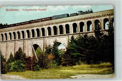 Waldheim 1914 Heiligenborner Viadukt Dampfpersonenzug
