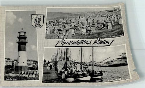 Büsum Leuchturm Kutterhafen Fischkutter Korbstrand Scan verzogen