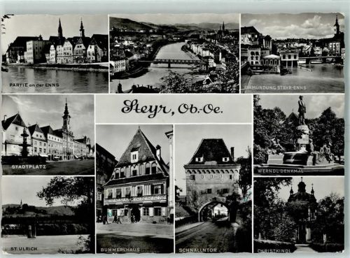 Steyr Partie an der Enns Stadtplatz Bummerlhaus Schnallntor