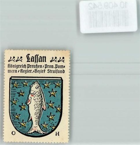 17440 O2232 Lassan , Vorpommern - Vignette Wappen Kaffee Hag ca 1920-1940