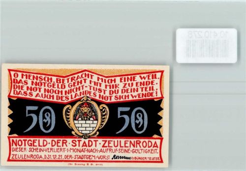 07937 O6570 Zeulenroda - Notgeld